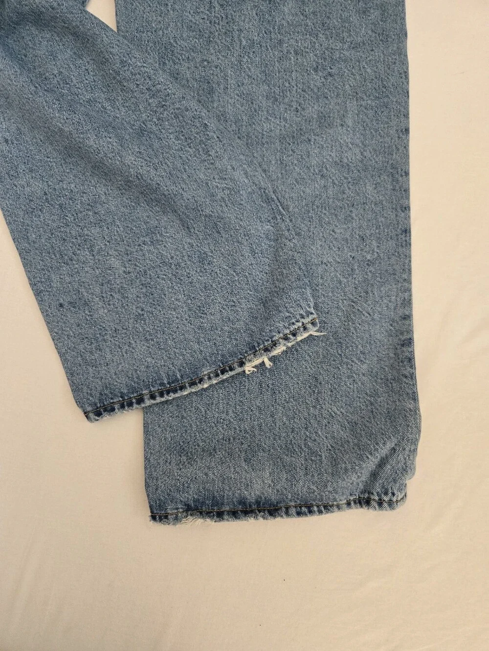 Agolde Crisscross Criss Cross Wide Leg Jeans Button Fly Blue Size 32